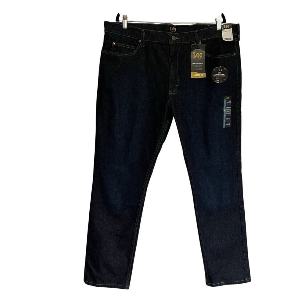 Lee Men's 40 x 32 Simon Dark Wash Blue Athletic Fit Tapered Leg Denim Jeans NWT